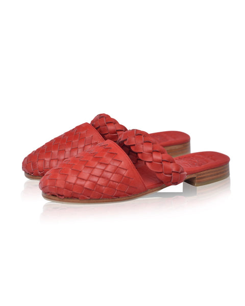 Sea Escape Woven Leather Slide Sandals-4