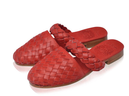 Sea Escape Woven Leather Slide Sandals-3