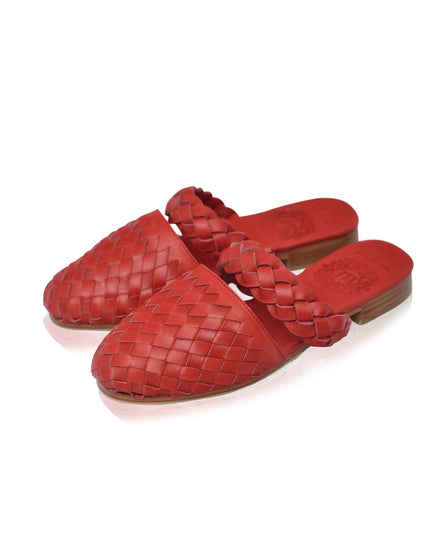 Sea Escape Woven Leather Slide Sandalen – ELF