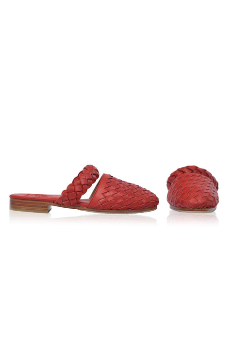 Sea Escape Woven Leather Slide Sandals-2