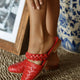 Sea Escape Woven Leather Slide Sandals-0