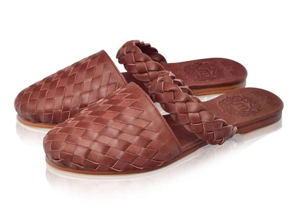 Sea Escape Woven Leather Slide Sandalen – ELF