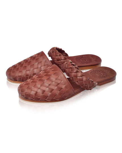 Sea Escape Woven Leather Slide Sandalen – ELF