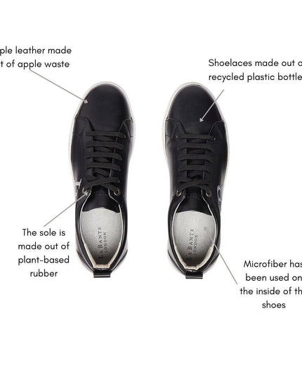 LB Black Apple Leather Sneakers for Women-4