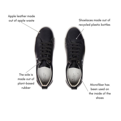 LB Black Apple Leather Sneakers for Women-4