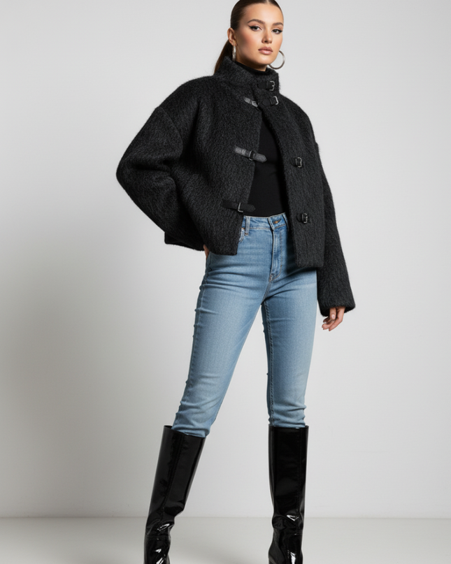 Short Wool-Feel Jacket, Upper West Side | Women - BYMANYC ® New York-0