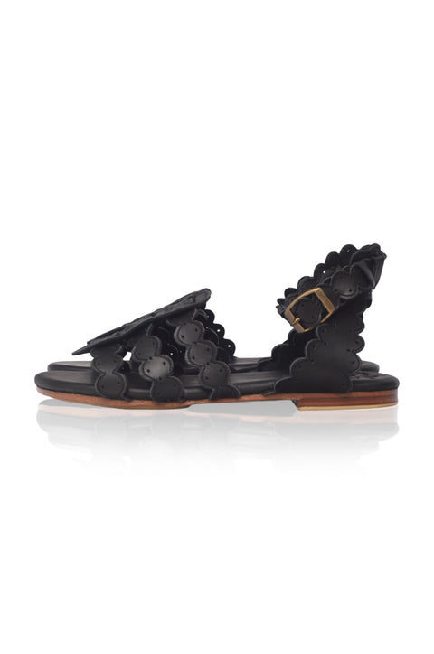 Spell Scalloped Leather Sandals (Sz. 8.5)-1