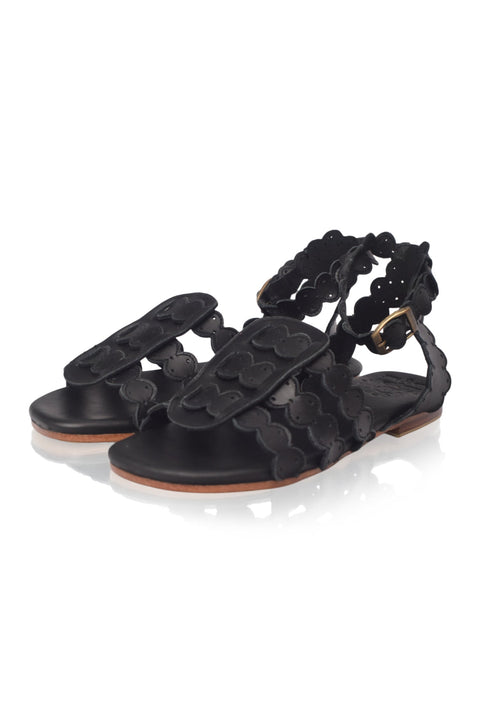 Spell Scalloped Leather Sandals (Sz. 8.5)-3