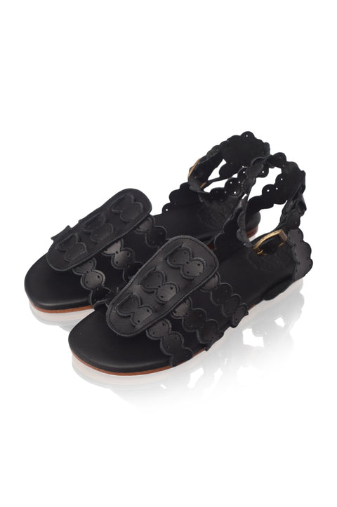 Spell Scalloped Leather Sandals (Sz. 8.5)-2