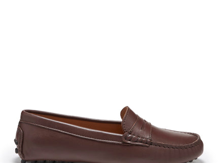 Women's Penny Driving Loafers, brown leather