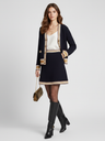 GREENWICH VILLAGE Striped Knit Cardigan | Navy Blue / White