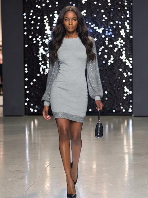 Silbergraues Mini-Kleid CHELSEA – Prêt-à-Porter-Linie