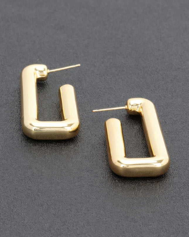 TRIBECA Square Chic Gold Dipped Hoop Earrings: NYFW BYMANYC ® New York.-0