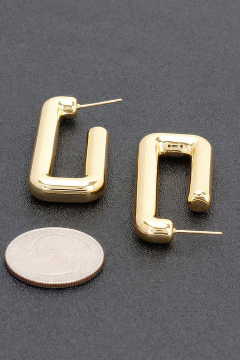 TRIBECA Square Chic Gold Dipped Hoop Earrings: NYFW BYMANYC ® New York.-1