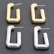 TRIBECA Square Chic Gold Dipped Hoop Earrings: NYFW BYMANYC ® New York.-3