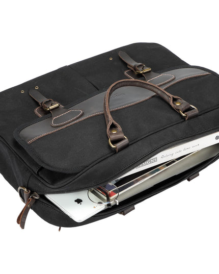 Heritage Canvas Laptop Briefcase 15 Inch | TRP0545-4