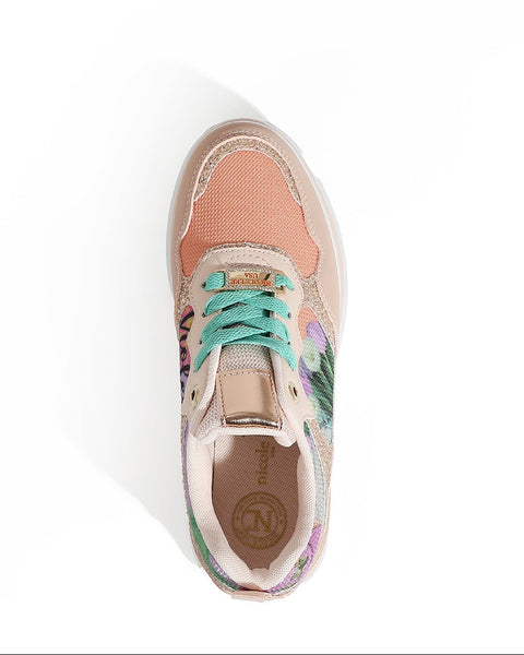 Modische Plateau-Sneaker (Violet Blossom)