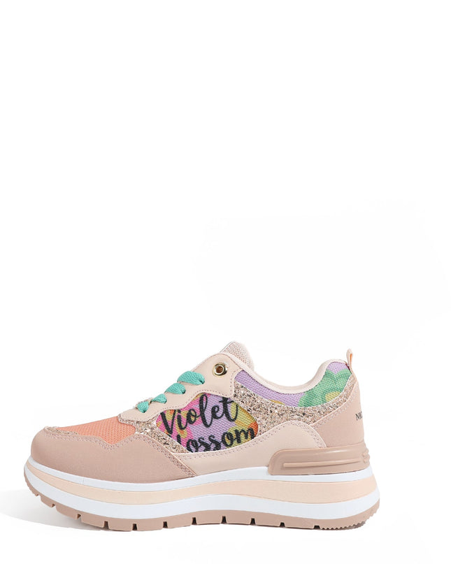 Modische Plateau-Sneaker (Violet Blossom)