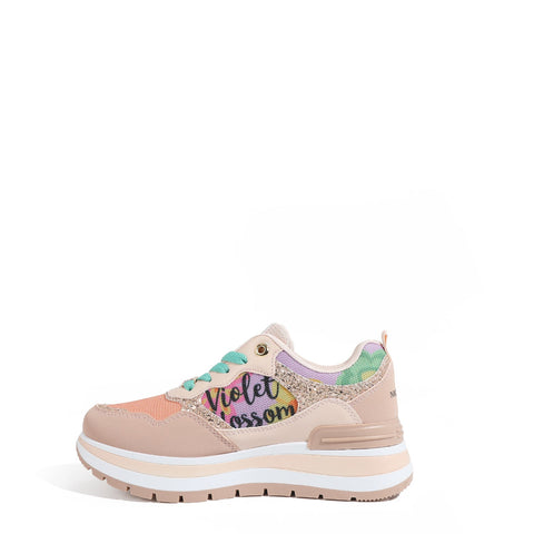 Modische Plateau-Sneaker (Violet Blossom)