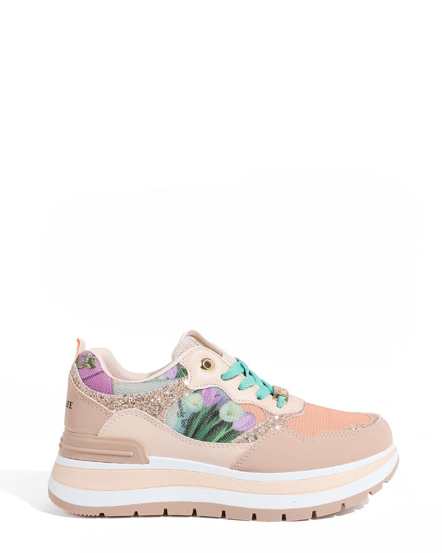 Modische Plateau-Sneaker (Violet Blossom)