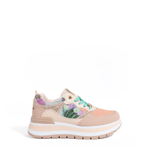Modische Plateau-Sneaker (Violet Blossom)