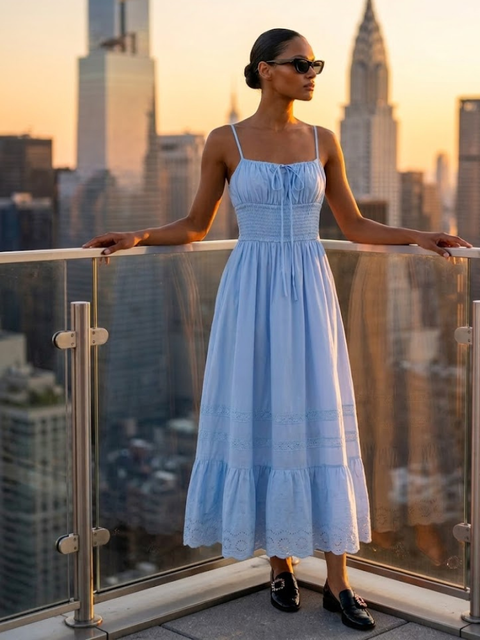 UPPER EAST SIDE Damenkleid Himmelblau Prêt-à-Porter BYMANYC ® NY