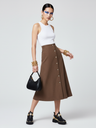 UPTOWN CHIC Corduroy Midi Rock | Brown | ECO FASHION