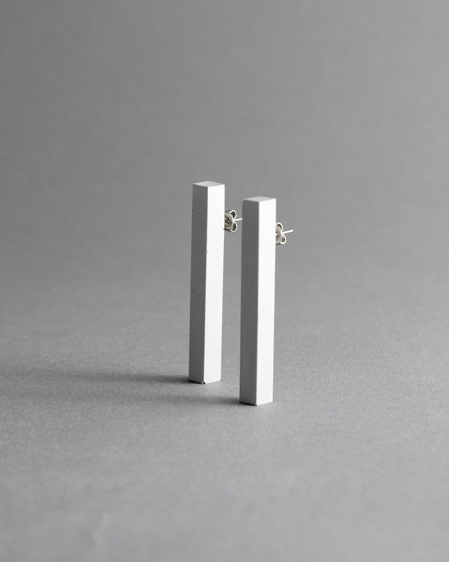 COLUMN EARRINGS | Grey Concrete Minimal Design-1