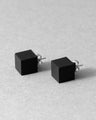 CUBE EARRINGS – Minimalist Geometric Black Earrings
