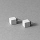 CUBE Earrings | Grey Concrete Minimal Design-0