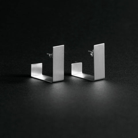 SQUARE SILVER 925 Earrings – Handmade Minimalist Design