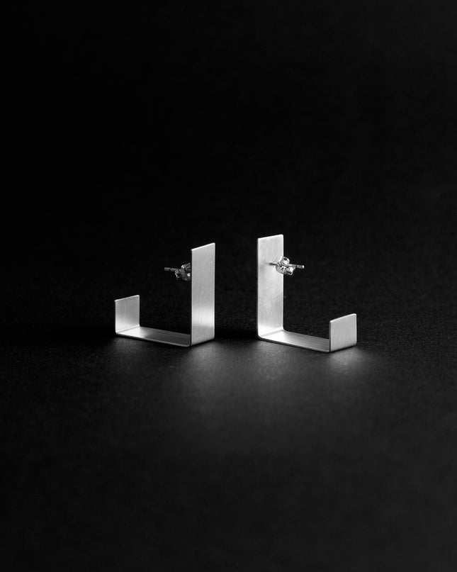 SQUARE SILVER Earrings | 925 Geometric Minimal Design-1
