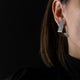 SQUARE SILVER Earrings | 925 Geometric Minimal Design-2