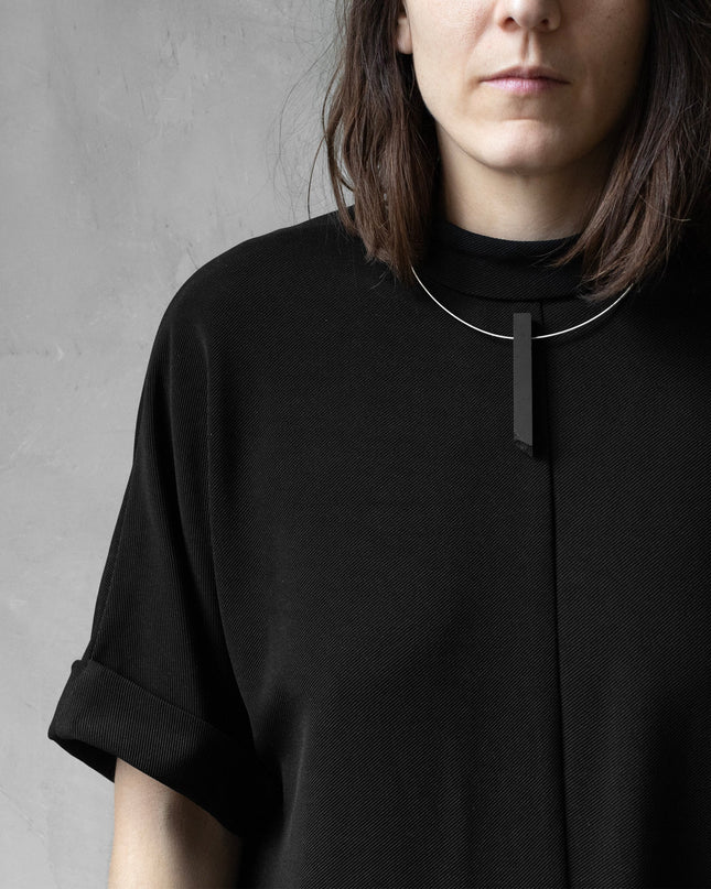 COLUMN NECKLACE & SQUARE EARRINGS | Sculptural Minimalist Jewelry-0
