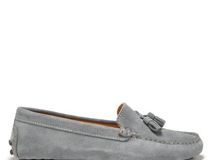 Women's Tasselled Driving Loafers, slate grey suede