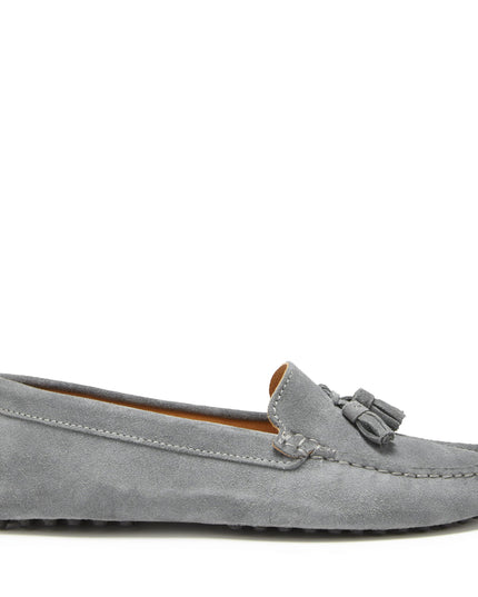 Hugs & Co. Tasselled Driving Loafers – Slate Grey Wildleder