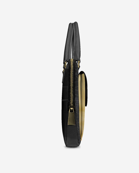 Vegan Designer Luxury Double Pocket Bag 16” | BYMANYC ® New York Elegant Edition-3