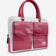 Vegan Designer Luxury Double Pocket Bag 16” BYMANYC ® New York White & Pink-1