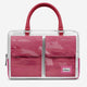 Vegan Designer Luxury Double Pocket Bag 16” BYMANYC ® New York White & Pink-0