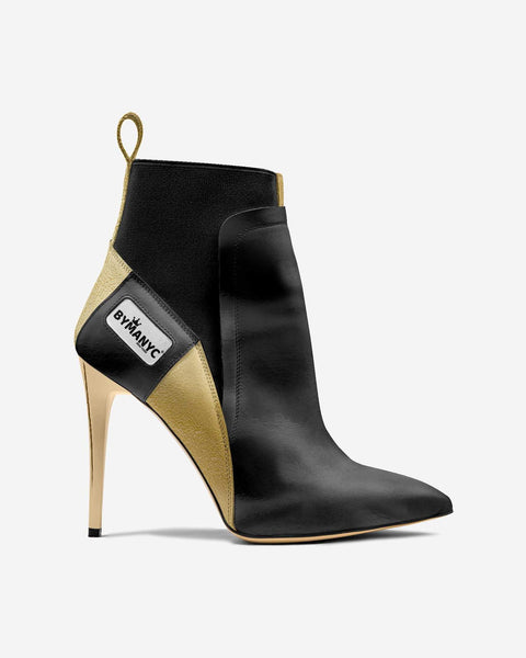 Vegan Heeled Shoe Women BYMANYC ® New York Tribeca Gold Flame-0