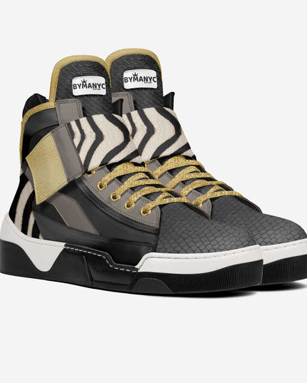 BYMANYC® New York | Chelsea Art Pulse Vegan High-Top Sneakers | Schwarz