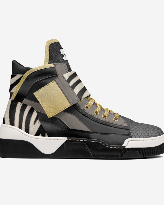 BYMANYC® New York | Chelsea Art Pulse Vegan High-Top Sneakers | Schwarz