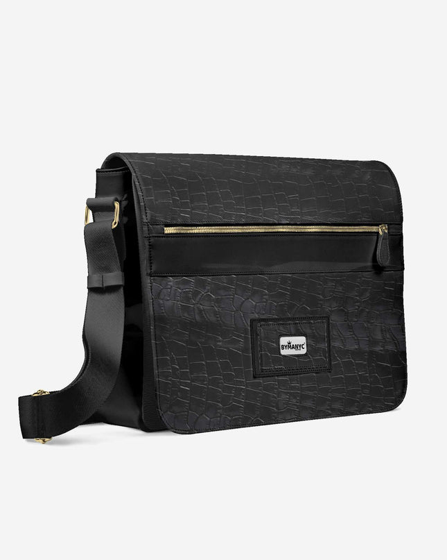 Vegan Luxe City Messenger Bag 16” | BYMANYC ® New York Milano Street Edge-1
