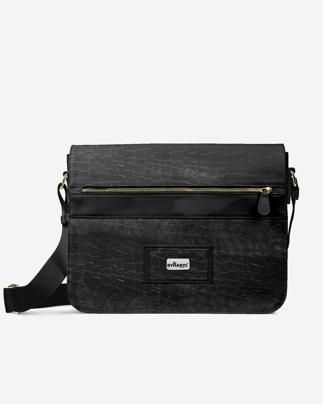 Vegan Luxe City Messenger Bag 16” | BYMANYC ® New York Milano Street Edge-0
