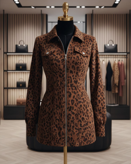 BYMANYC ® New York | Velvet Leopard Zip-Dress | Leopard