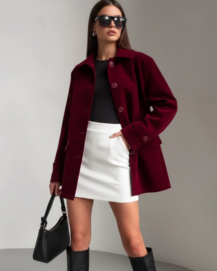 💟 UPPER EAST SIDE Vintage Velvet Jacke | Wine Red