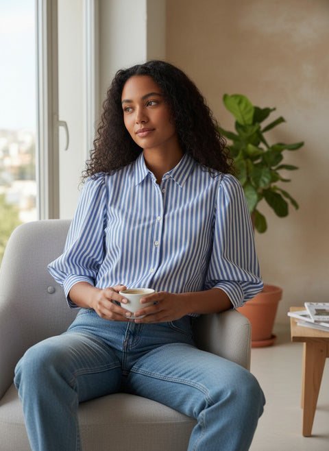 Damen Bluse NEWPORT – Boutique Fashion Top – BYMANYC ® New York