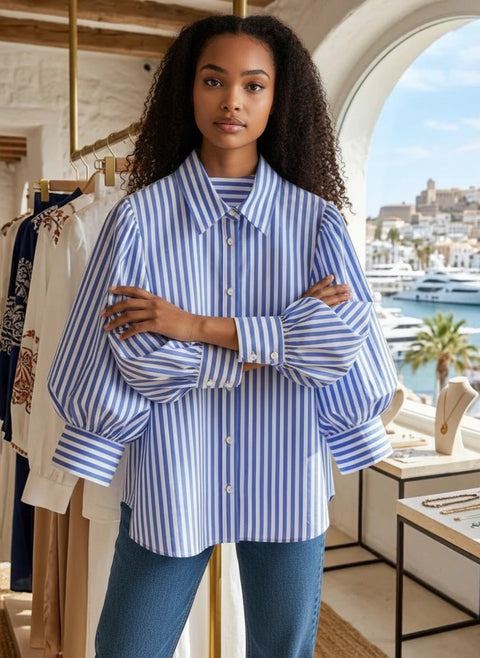 Damen Bluse NEWPORT – Boutique Fashion Top – BYMANYC ® New York
