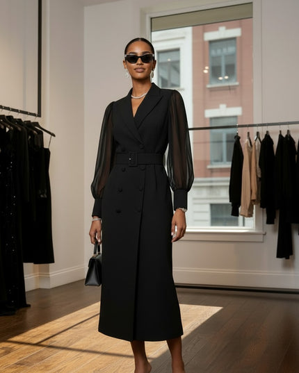 Schwarzes Blazer Maxi-Kleid SOHO – New Collection