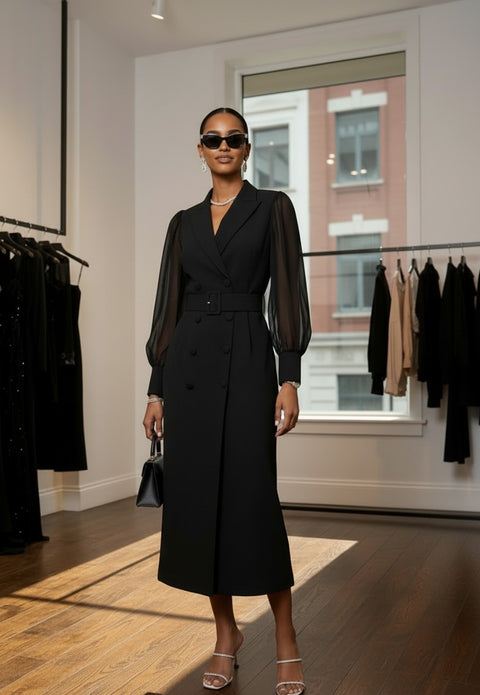 Schwarzes Blazer Maxi-Kleid SOHO – New Collection